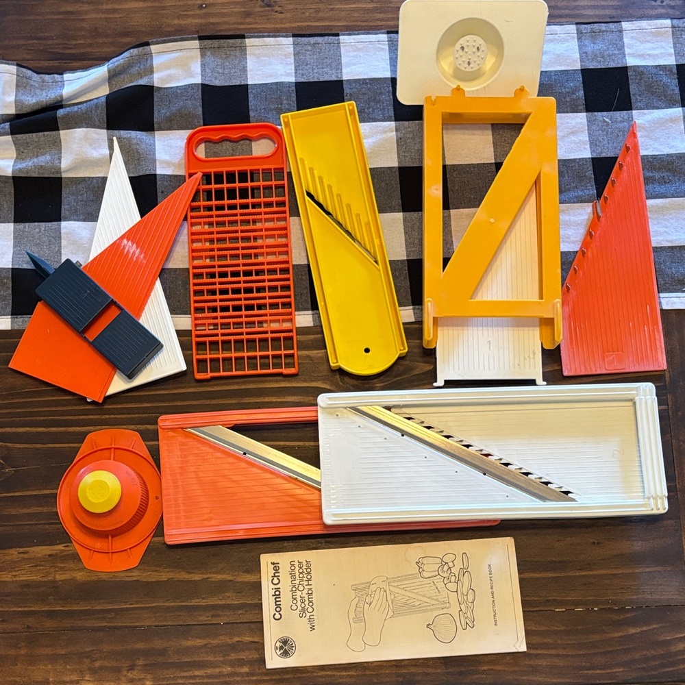Vintage 70s combi chef food slicer with instruction booklet